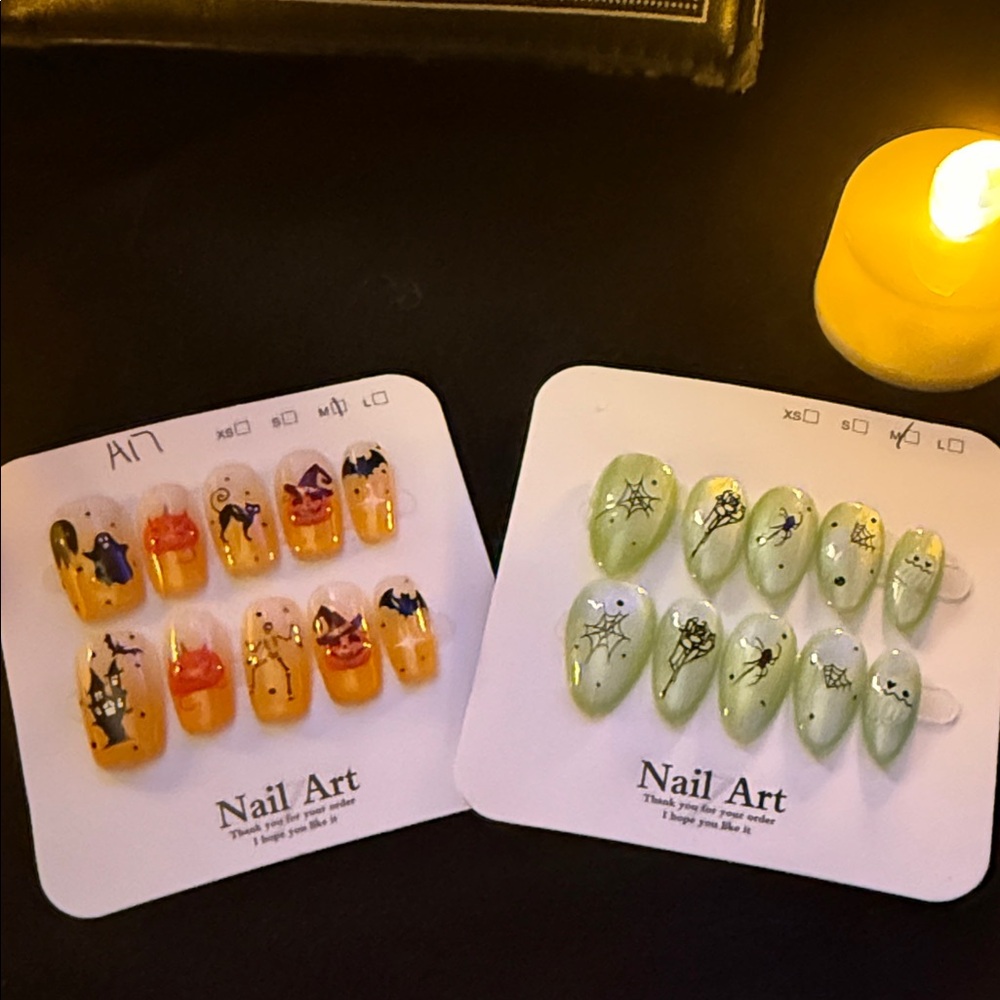 Halloween Themed Nail Art Double Set Reusable Medium